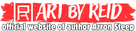 website logo - art by Reid - official website of author Arron Steep