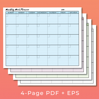 Monthly Meal Planners