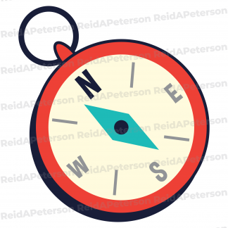 Hi-Res JPG Stock Image "Compass Round Red Blue Directions"