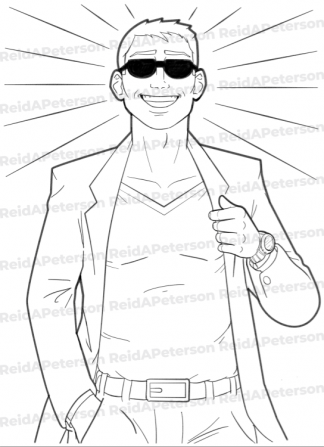 Hi-Res JPG Stock Image "Confident Smiling Man Blazer Sunglasses"