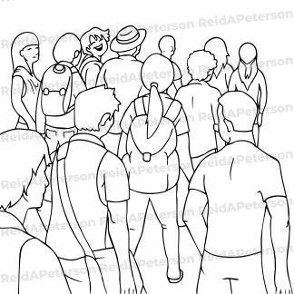 Hi-Res JPG Stock Image "Crowd Young People Students Gathered"