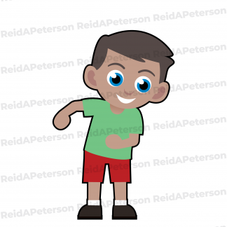 Hi-Res JPG Stock Image "Cute Cartoon Boy Bowing Greeting"