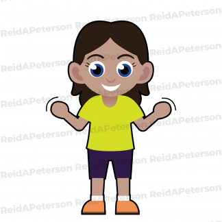 Hi-Res JPG Stock Image "Cute Cartoon Girl Spirit Fingers"