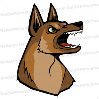 Hi-Res JPG Stock Image "Fierce Barking Dog German Shepherd"