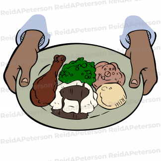 Hi-Res JPG Stock Image "Hands Holding Plate of Food"