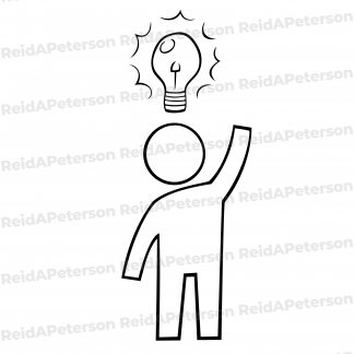 Hi-Res JPG Stock Image "Idea Person Lightbulb Above Concept"