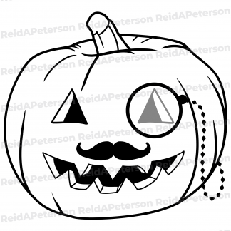 Hi-Res JPG Stock Image "Jackolantern Monocle Moustache Halloween Smile"