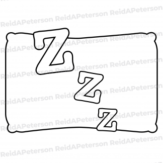 image of pillow and three letter Zs