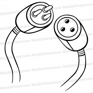 image of power cable plug male and female