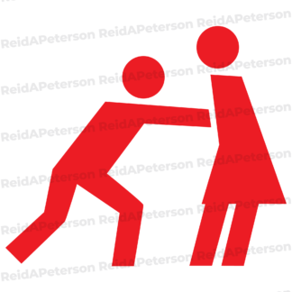 Hi-Res JPG Stock Image "Red Figures People Man Pushing Woman"