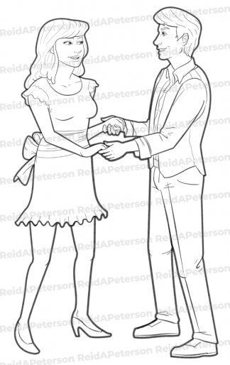 image of teenage boy and girl dancing in formal clothing