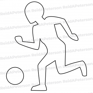 image of running figure with a soccer ball