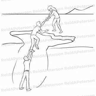Hi-Res JPG Stock Image "Teamwork Hole Escape Climb People"