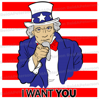 Hi-Res JPG Stock Image "Uncle Sam Wants You Pointing Stripes"