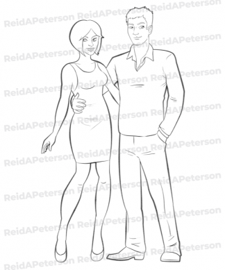 Hi-Res JPG Stock Image "Well Dressed Couple Standing Posing"