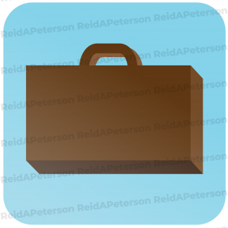 image of a brown briefcase set against a blue background